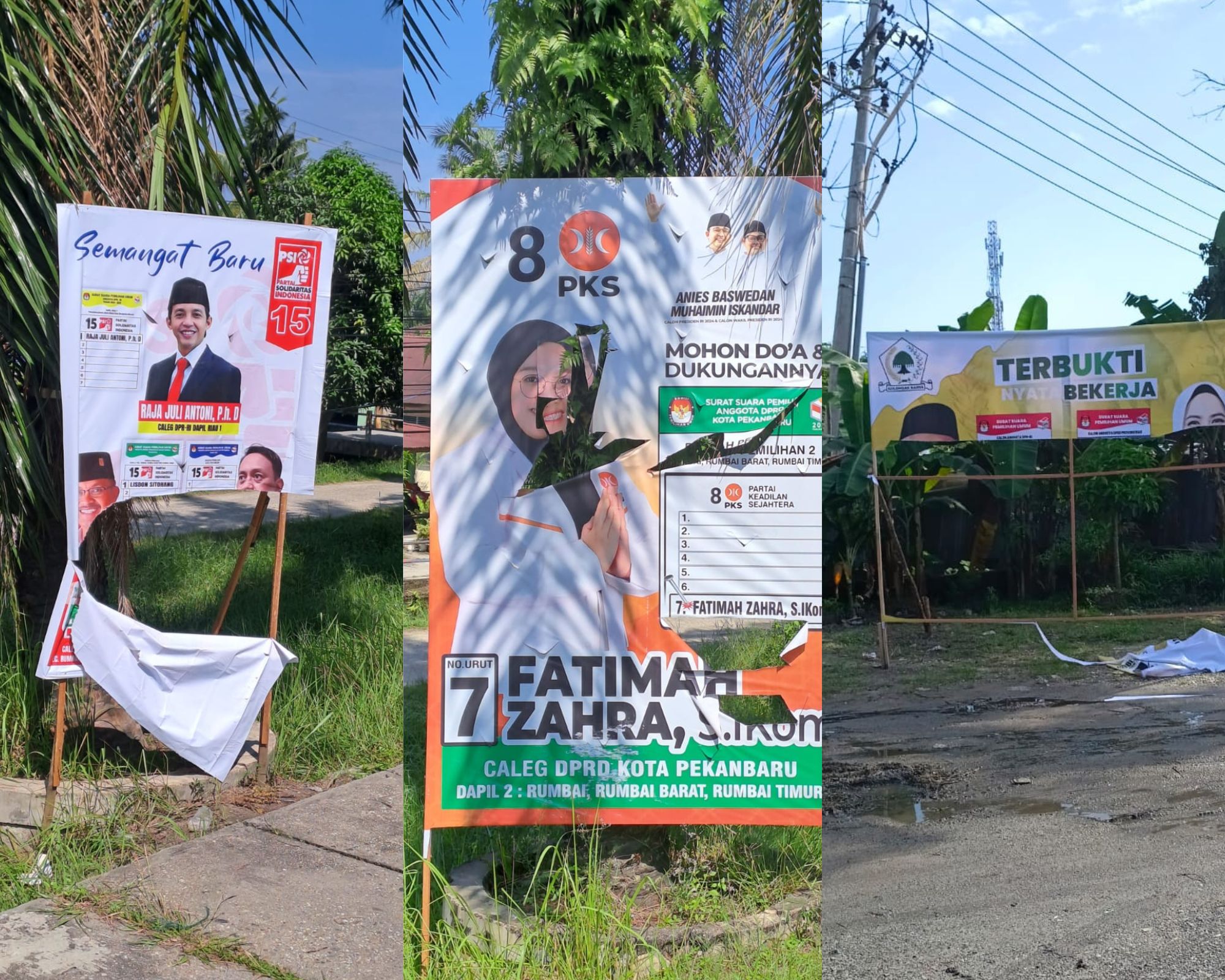 APK yang terlihat rusak di beberapa sudut Kota Pekanbaru.